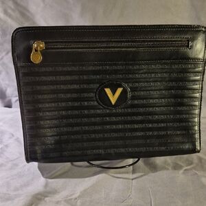 Valentino Black Pouch with Gold Details